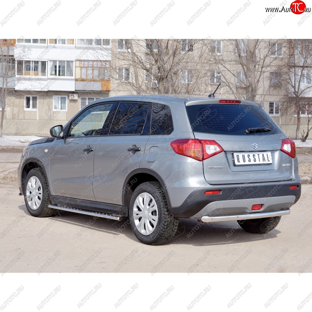 15 249 р. Одинарная защита заднего бампера из трубы диаметром 63 мм SLITKOFF Suzuki Vitara LY дорестайлинг (2015-2019)  с доставкой в г. Пермь