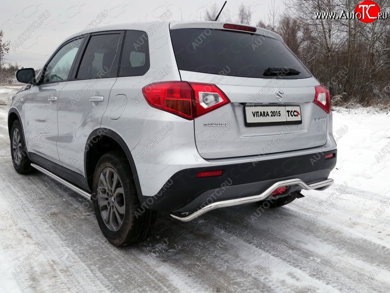 18 999 р. Защита заднего бампера ТСС (нержавейка d 42,4 мм) Suzuki Vitara LY дорестайлинг (2015-2019)  с доставкой в г. Пермь
