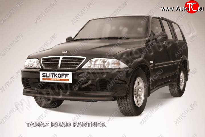 6 899 р. Защита переднего бампер Slitkoff  ТАГАЗ Road Partner (2007-2011) (Цвет: серебристый)  с доставкой в г. Пермь