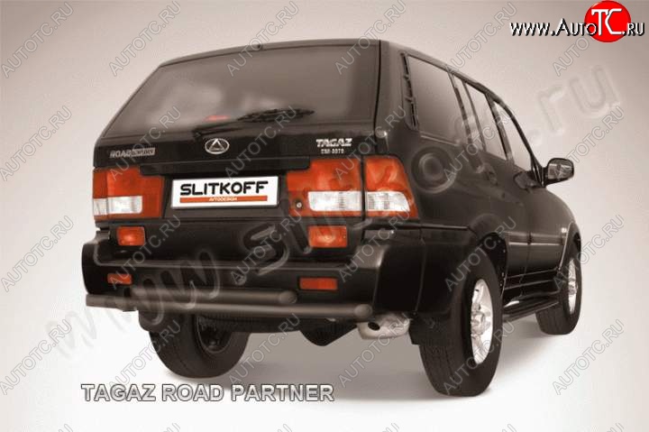 7 599 р. Защита задняя Slitkoff  ТАГАЗ Road Partner (2007-2011) (Цвет: серебристый)  с доставкой в г. Пермь