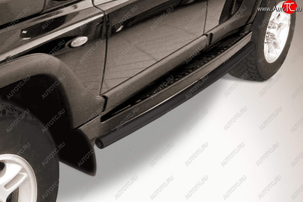 9 649 р. Защита порогов Slitkoff (d57 мм)  ТАГАЗ Tager  5d (2008-2012) (Сталь с полимерным покрытием. Цвет: чёрный)  с доставкой в г. Пермь
