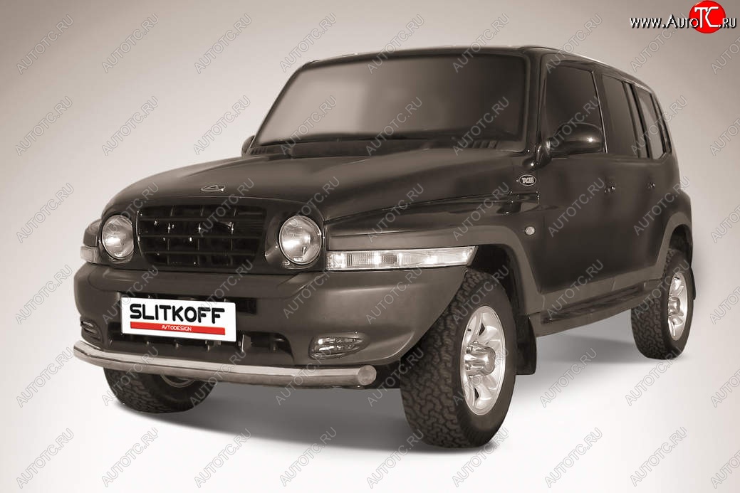 12 649 р. Защита переднего бампера Slitkoff (d76 мм)  ТАГАЗ Tager  5d (2008-2012) (Нержавейка, Полированная)  с доставкой в г. Пермь