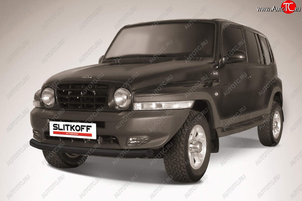 8 849 р. Защита переднего бампера Slitkoff (d76 мм)  ТАГАЗ Tager  5d (2008-2012) (Сталь с полимерным покрытием. Цвет: чёрный)  с доставкой в г. Пермь
