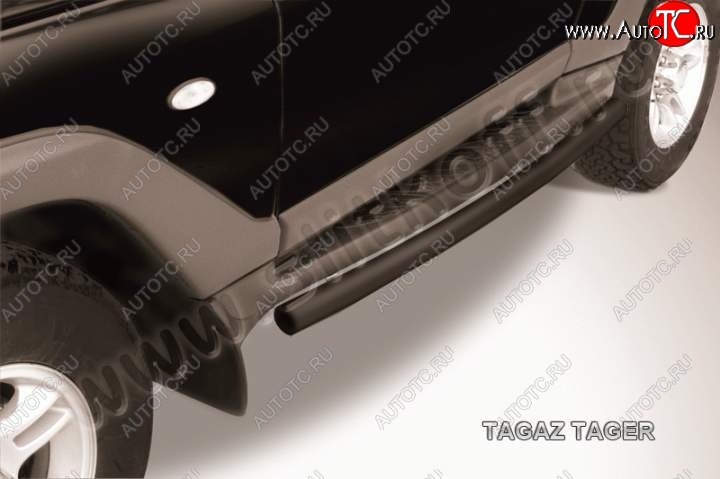 9 649 р. Защита штатного порога d57  ТАГАЗ Tager  3d (2008-2012) (Цвет: серебристый)  с доставкой в г. Пермь