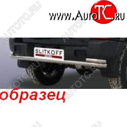 8 199 р. Защита задняя Slitkoff  ТАГАЗ Tager  3d (2008-2012) (Цвет: серебристый)  с доставкой в г. Пермь