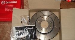 Передний тормозной диск Brembo Max 14 с вентиляцией и проточками Лада 2110 седан (1995-2007)