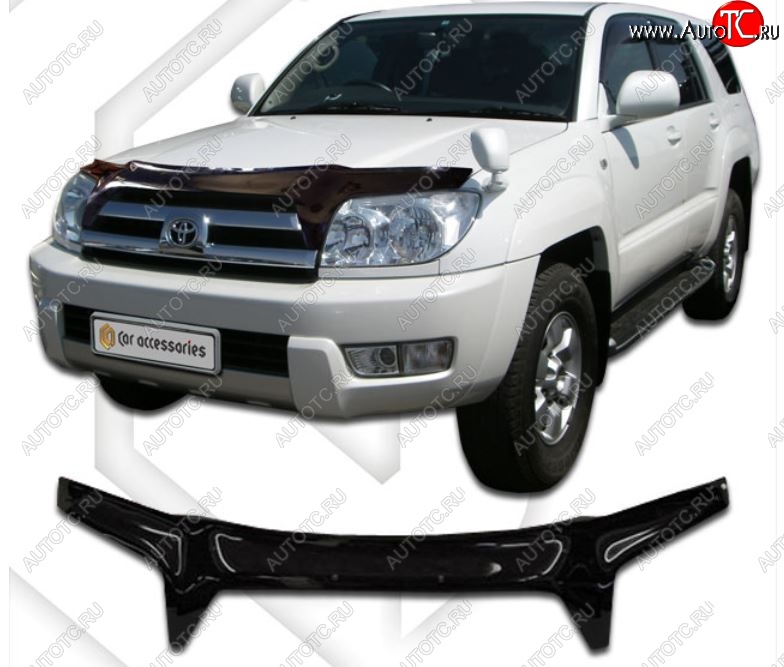 2 599 р. Дефлектор капота (N215) CA-Plastic  Toyota 4Runner  N210 (2002-2005) дорестайлинг (Classic черный, Без надписи)  с доставкой в г. Пермь