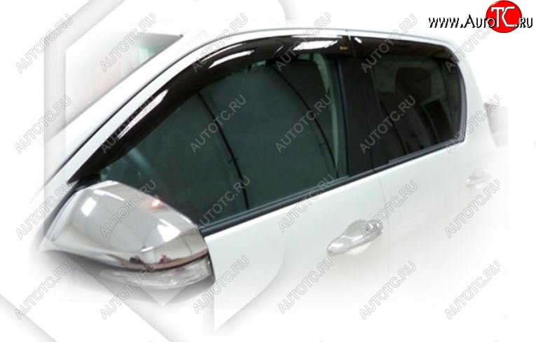2 099 р. Дефлектора окон CA-Plastic Toyota Hilux AN120 дорестайлинг (2016-2020) (Classic полупрозрачный, Без хром.молдинга)  с доставкой в г. Пермь