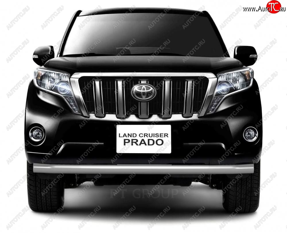 18 449 р. Защита переднего бампера одинарная из трубы d63 мм Petroil Tuning  Toyota Land Cruiser Prado  J150 (2013-2017) 1-ый рестайлинг (Нержавеющая полированная сталь)  с доставкой в г. Пермь
