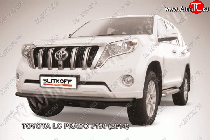 10 349 р. Защита переднего бампер Slitkoff Toyota Land Cruiser Prado J150 1-ый рестайлинг (2013-2017) (Цвет: серебристый)  с доставкой в г. Пермь