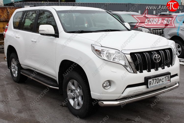 18 854 р. Защита переднего бампера одинарная Souz-96 (d76) Toyota Land Cruiser Prado J150 1-ый рестайлинг (2013-2017)  с доставкой в г. Пермь