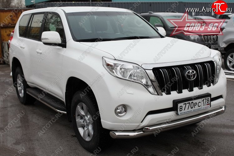 33 614 р. Защита переднего бампера двойная Souz-96 (d76/60)  Toyota Land Cruiser Prado  J150 (2013-2017) 1-ый рестайлинг  с доставкой в г. Пермь