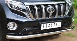 18 999 р. Одинарная защита переднего бампера диаметром 76 мм SLITKOFF  Toyota Land Cruiser Prado  J150 (2013-2017) 1-ый рестайлинг  с доставкой в г. Пермь. Увеличить фотографию 2