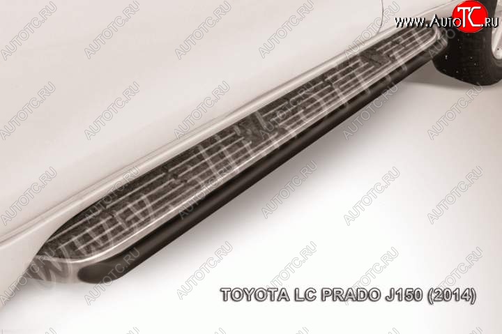 9 349 р. Защита штатного порога d42 Slitkoff Toyota Land Cruiser Prado J150 1-ый рестайлинг (2013-2017) (Цвет: серебристый)  с доставкой в г. Пермь