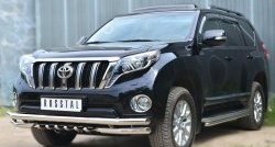 14 899 р. Защита порогов из круглой трубы диаметром 42 мм SLITKOFF Toyota Land Cruiser Prado J150 1-ый рестайлинг (2013-2017)  с доставкой в г. Пермь. Увеличить фотографию 4
