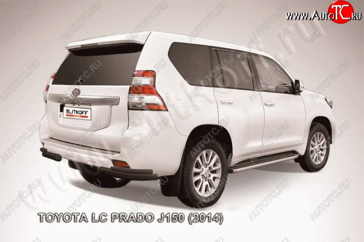 11 599 р. Уголки d76+d42 двойные Toyota Land Cruiser Prado J150 1-ый рестайлинг (2013-2017) (Цвет: серебристый)  с доставкой в г. Пермь