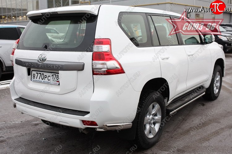 23 309 р. Защита заднего бампера из боковых уголков Souz-96 (d75х42) Toyota Land Cruiser Prado J150 1-ый рестайлинг (2013-2017)  с доставкой в г. Пермь