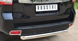 16 649 р. Защита заднего бампера (Ø76 мм, нержавейка) SLITKOFF Toyota Land Cruiser Prado J150 1-ый рестайлинг (2013-2017)  с доставкой в г. Пермь. Увеличить фотографию 2