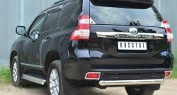 16 649 р. Защита заднего бампера (Ø76 мм, нержавейка) SLITKOFF Toyota Land Cruiser Prado J150 1-ый рестайлинг (2013-2017)  с доставкой в г. Пермь. Увеличить фотографию 4