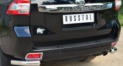 10 349 р. Защита заднего бампера (Ø76 мм уголки, нержавейка) SLITKOFF Toyota Land Cruiser Prado J150 1-ый рестайлинг (2013-2017)  с доставкой в г. Пермь. Увеличить фотографию 2