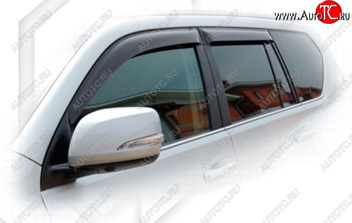 2 299 р. Дефлектора окон CA-Plastiс Toyota Land Cruiser Prado J150 1-ый рестайлинг (2013-2017) (Classic полупрозрачный, Без хром.молдинга, Крепление только на скотч)  с доставкой в г. Пермь