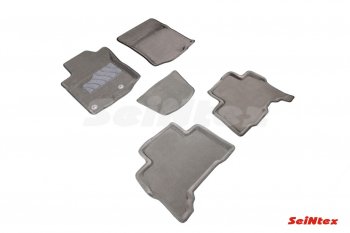 Текстильные 3D коврики в салон SEINTEX Toyota Land Cruiser Prado  J150 (2013-2020) 1-ый рестайлинг, 2-ой рестайлинг (серые)