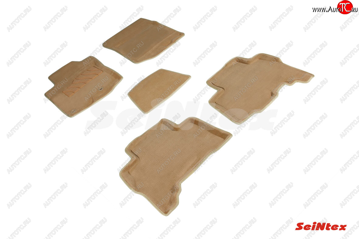 7 999 р. Текстильные 3D коврики в салон SEINTEX с подл  Toyota Land Cruiser Prado  J150 (2013-2020) 1-ый рестайлинг, 2-ой рестайлинг (бежевые)  с доставкой в г. Пермь