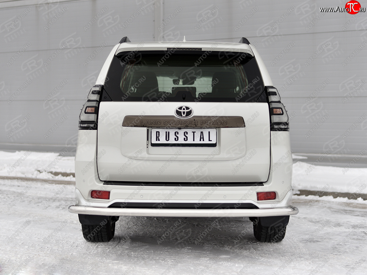 17 999 р. Защита заднего бампера (Ø63 мм, нержавейка, BLACK ONYX) SLITKOFF  Toyota Land Cruiser Prado  J150 (2020-2025) 3-ий рестайлинг  с доставкой в г. Пермь