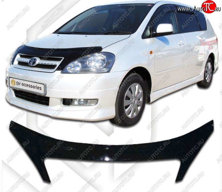 2 399 р. Дефлектор капота CA-Plastiс exclusive Toyota Picnic XM20 дорестайлинг (2001-2003) (Classic черный, Без надписи)  с доставкой в г. Пермь