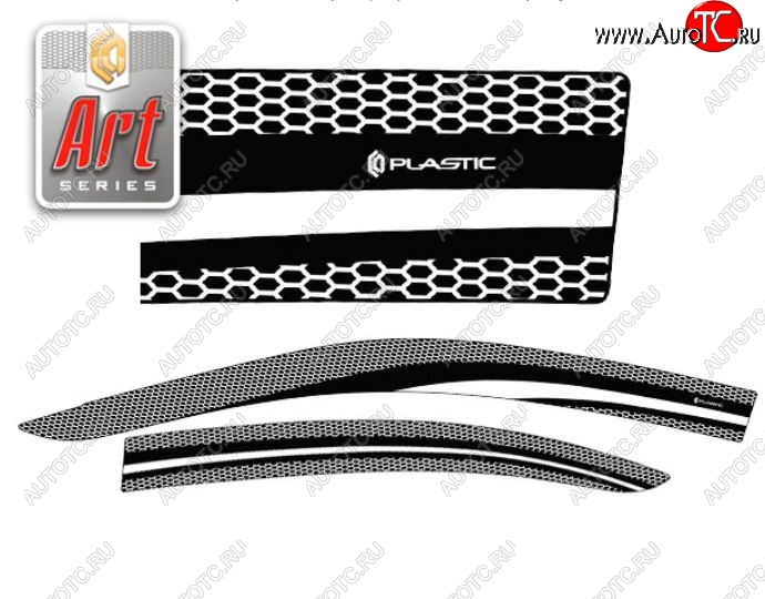 2 199 р. Дефлектора окон CA-Plastic  Toyota Allion  T240 (2001-2007) седан дорестайлинг, седан рестайлинг (Серия Art белая, Без хром.молдинга)  с доставкой в г. Пермь