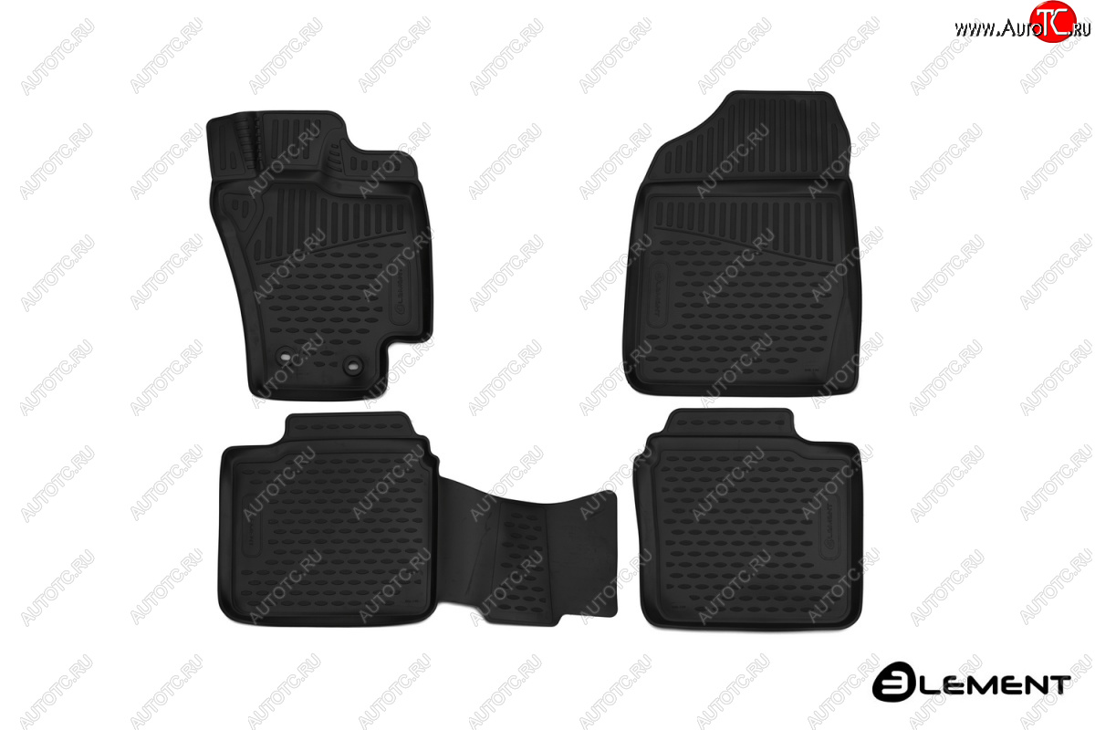 4 799 р. Комплект 3D ковриков салона правый руль Element (полиуретан) Toyota Allion T260 седан 1-ый рестайлинг (2010-2016) (Черные)  с доставкой в г. Пермь