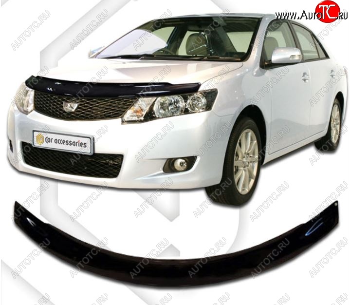 1 999 р. Дефлектор капота CA-Plastic Toyota Allion T260 седан дорестайлинг (2007-2010) (Classic черный, Без надписи)  с доставкой в г. Пермь