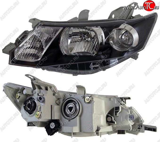 6 299 р. Левая фара SAT (чёрная) Toyota Allion T260 седан дорестайлинг (2007-2010)  с доставкой в г. Пермь