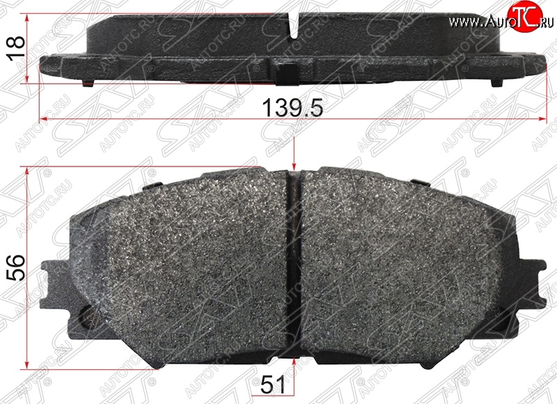 879 р. Колодки тормозные SAT (передние, 139.5x56x18) Toyota RAV4 XA30 5 дв. 2-ой рестайлинг (2010-2013)  с доставкой в г. Пермь
