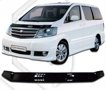 2 199 р. Дефлектор капота CA-Plastic Toyota Alphard H10 дорестайлинг (2002-2005) (серия Classic черный, Без надписи)  с доставкой в г. Пермь. Увеличить фотографию 2