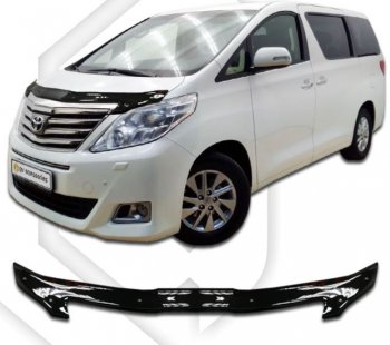 2 299 р. Дефлектор капота CA-Plastiс Toyota Alphard H20 рестайлинг (2011-2015) (серия Classic черный, Без надписи)  с доставкой в г. Пермь. Увеличить фотографию 2