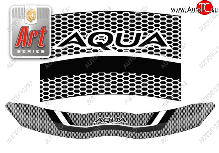 2 079 р. Дефлектор капота CA-Plastiс  Toyota Aqua  P10 (2011-2017) дорестайлинг, 1-ый рестайлинг (Серия Art графит)  с доставкой в г. Пермь