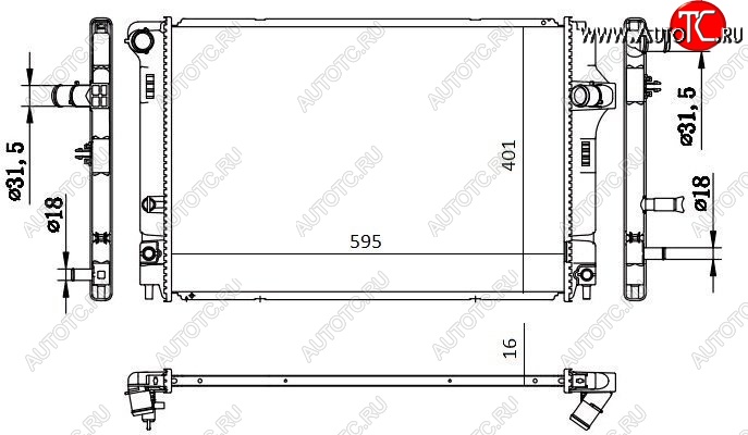 7 449 р. Радиатор двигателя SAT Toyota Corolla Axio (E160) седан дорестайлинг (2012-2016)  с доставкой в г. Пермь