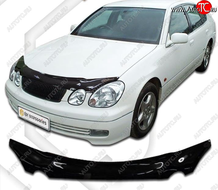 2 199 р. Дефлектор капота CA-Plastic  Toyota Aristo  S160 (1997-2001) дорестайлинг (Classic черный, Без надписи)  с доставкой в г. Пермь
