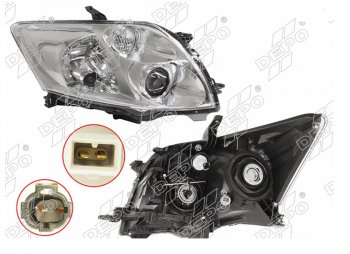 Правая фара (под электрокорректор, Евросвет) DEPO Toyota Auris E150 хэтчбэк 5 дв. дорестайлинг (2006-2010)