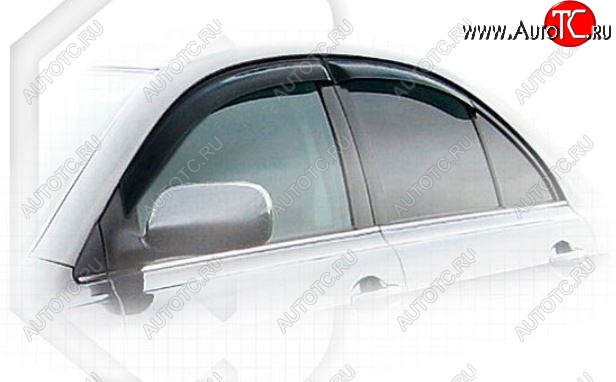 1 999 р. Дефлектора окон CA-Plastic Toyota Avensis T250 седан дорестайлинг (2003-2006) (Classic полупрозрачный, Без хром.молдинга, Крепление только на скотч)  с доставкой в г. Пермь