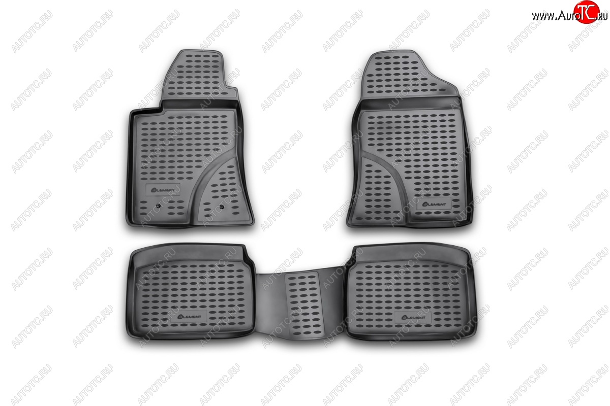 2 589 р. Коврики в салон Element 4 шт. (полиуретан) Toyota Avensis T250 седан дорестайлинг (2003-2006) (Черные)  с доставкой в г. Пермь