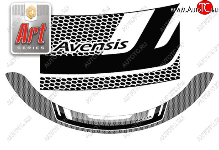 2 479 р. Дефлектор капота CA-Plastiс  Toyota Avensis ( T270 седан,  T270 универсал) (2008-2015) дорестайлинг, 1-ый рестайлинг (Серия Art белая)  с доставкой в г. Пермь