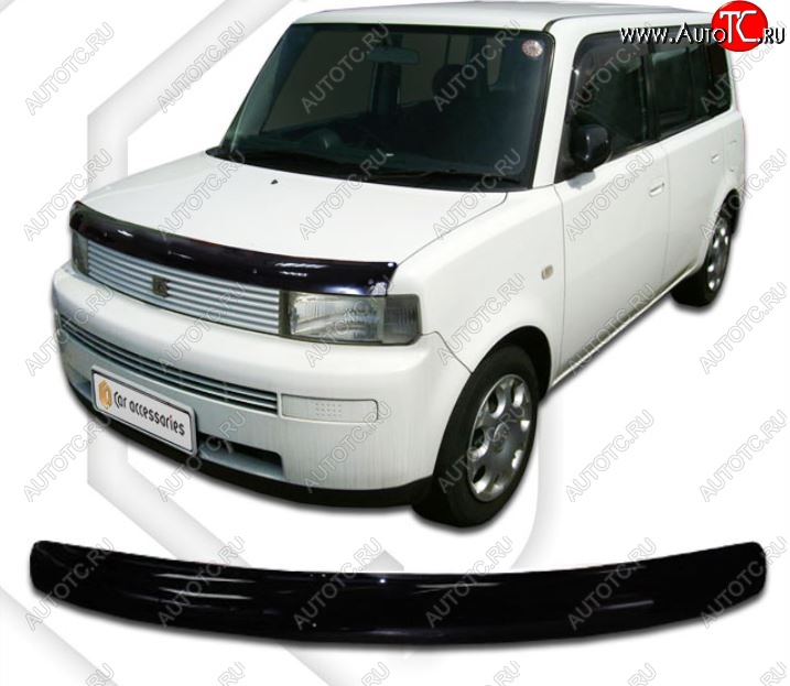 1 899 р. Дефлектор капота CA-Plastic Toyota bB 1 (2000-2005) (Classic черный, Без надписи)  с доставкой в г. Пермь