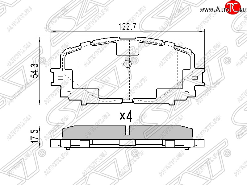 1 039 р. Колодки тормозные SAT (передние) Toyota Yaris XP90 дорестайлинг, хэтчбэк 5 дв. (2005-2008)  с доставкой в г. Пермь