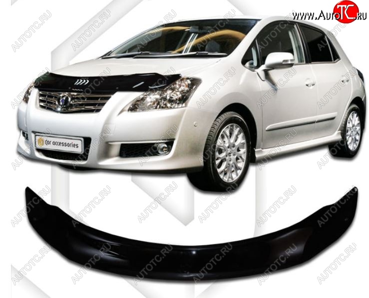 2 199 р. Дефлектор капота CA-Plastic Toyota Blade хэтчбек (2006-2012) (Classic черный, Без надписи)  с доставкой в г. Пермь