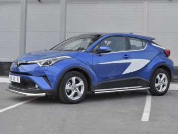 15 399 р. Защита переднего бампера (Ø63 мм, нержавейка) SLITKOFF  Toyota C-HR  NGX10, ZGX10 (2016-2019) дорестайлинг  с доставкой в г. Пермь. Увеличить фотографию 2