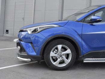 15 399 р. Защита переднего бампера (Ø63 мм, нержавейка) SLITKOFF  Toyota C-HR  NGX10, ZGX10 (2016-2019) дорестайлинг  с доставкой в г. Пермь. Увеличить фотографию 3