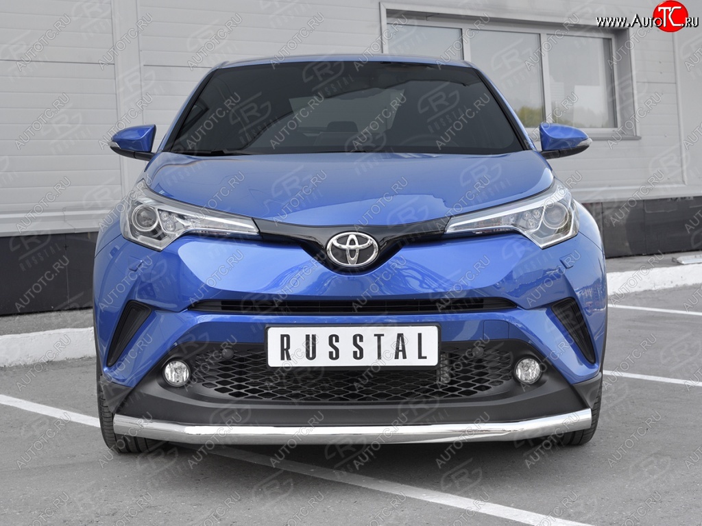 15 399 р. Защита переднего бампера (Ø63 мм, нержавейка) SLITKOFF  Toyota C-HR  NGX10, ZGX10 (2016-2019) дорестайлинг  с доставкой в г. Пермь