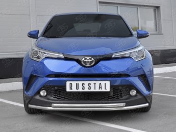 16 999 р. Защита переднего бампера (2 трубы Ø42 мм, нержавейка) SLITKOFF  Toyota C-HR  NGX10, ZGX10 (2016-2019) дорестайлинг  с доставкой в г. Пермь. Увеличить фотографию 2